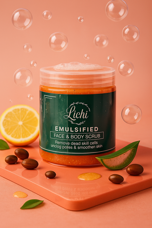 Emulsified face and body scrub
