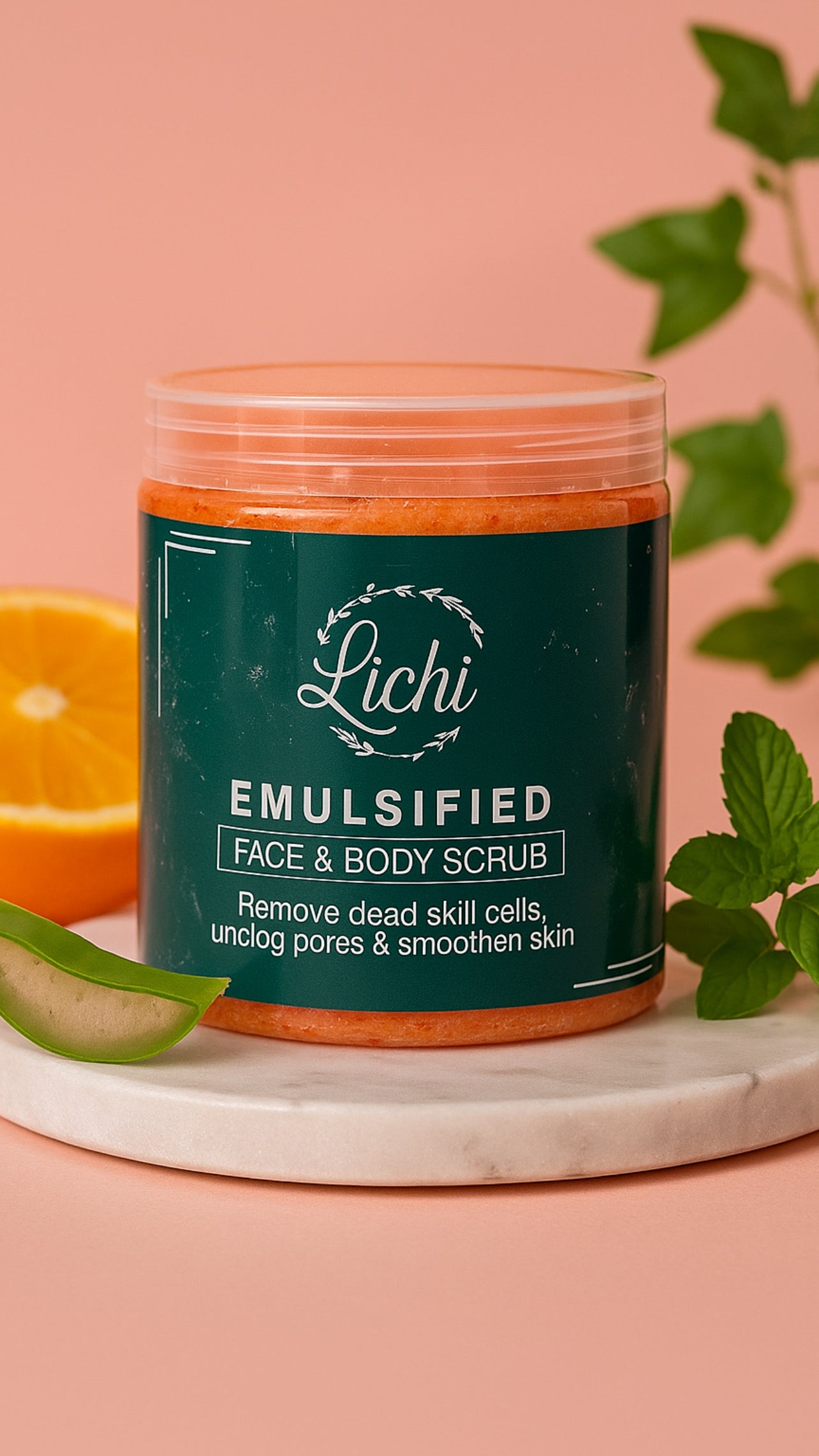 Emulsified face and body scrub