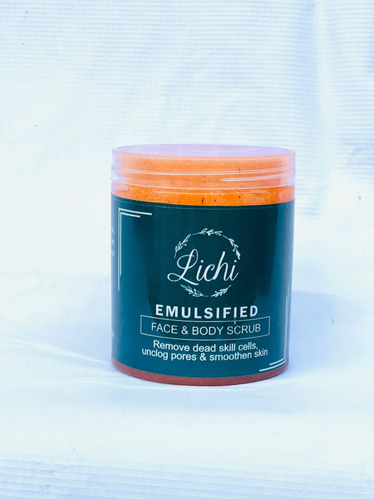 Emulsified face and body scrub